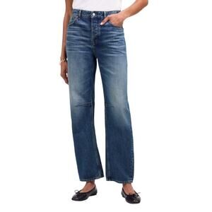 Madewell Women's 26 Blue Irmo Wash The Darted Barrel Leg Jeans High Rise K28-7